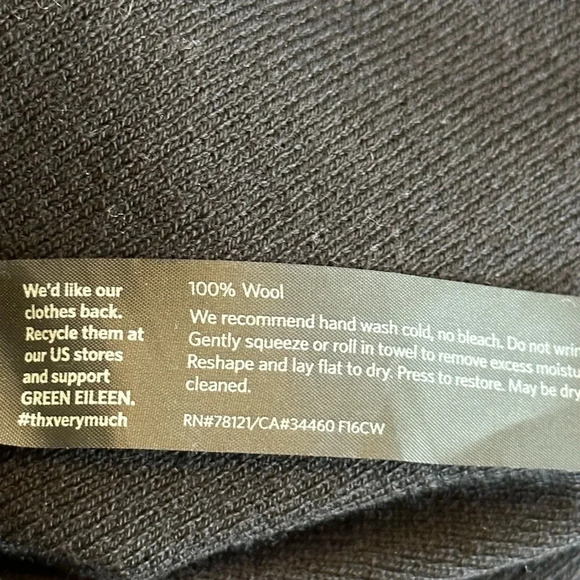 Eileen Fisher | Black Wool Sleeveless Shift Dress - Picture 6 of 8